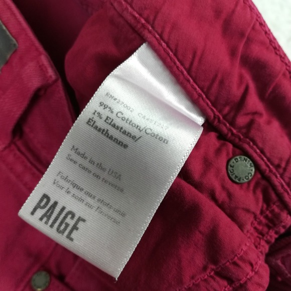 Paige Womens Shorts Shortie Denim Cut Off Mini Red Low Rise 2‎ 1/2" Inseam 26 - Picture 7 of 8